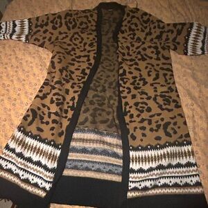 Torrid Leopard Print Cardigan with Black Accents